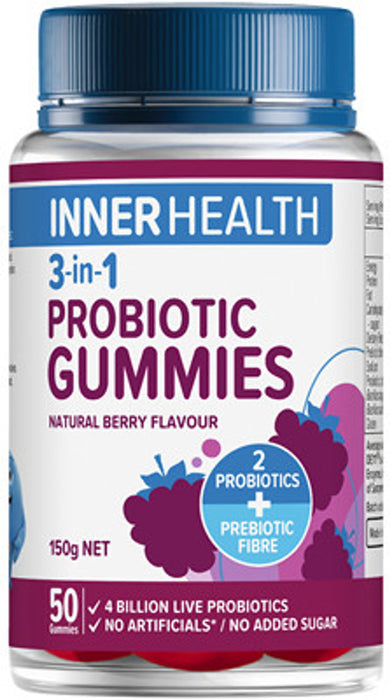 Inner Health Probiotic Adult Gummies 3-in-1 50 - Berry Flavour