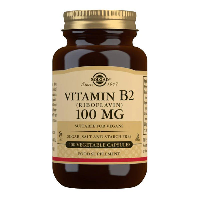 SOLGAR VITAMIN B2 (RIBOFLAVIN) 100MG VEGETABLE CAPSULES 100s